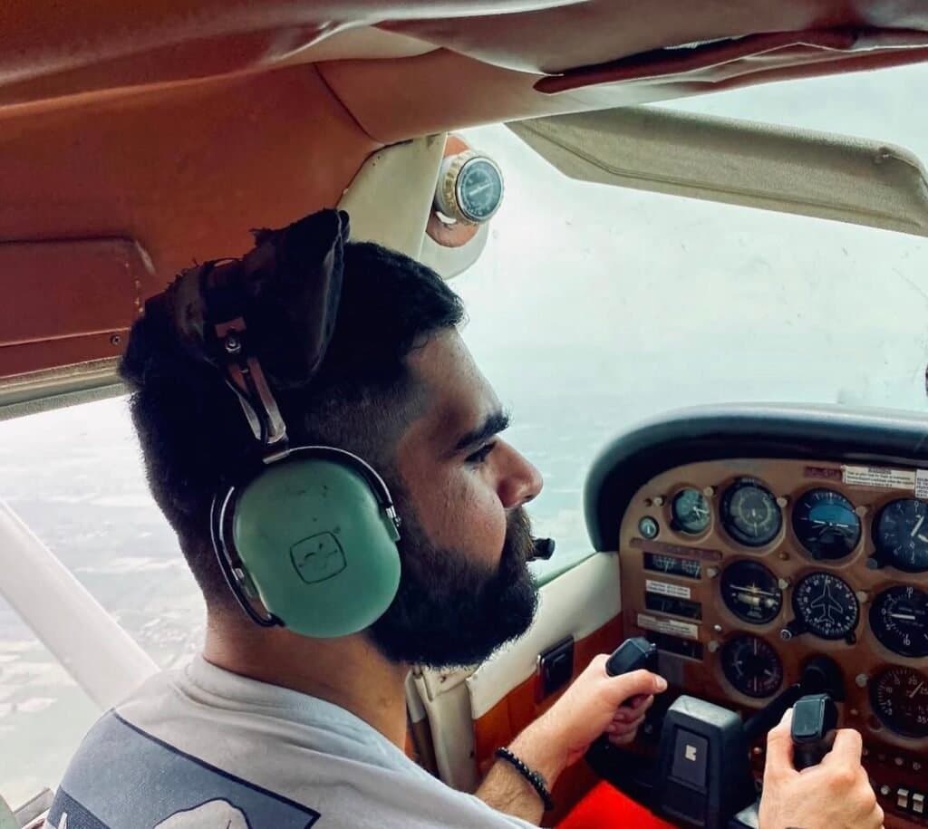 In the cockpit