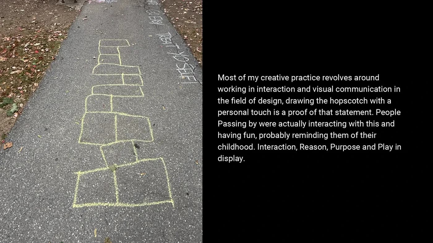 Chalk hopscotch grid drawn on a sidewalk