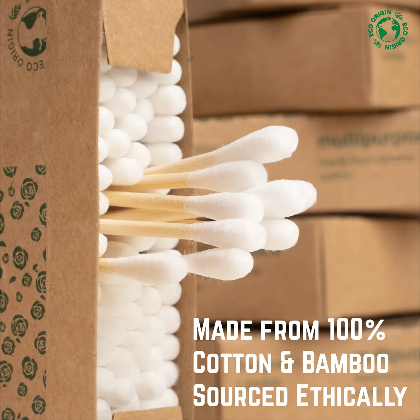 Listing image: made from 100% cotton and bamboo, sourced ethically