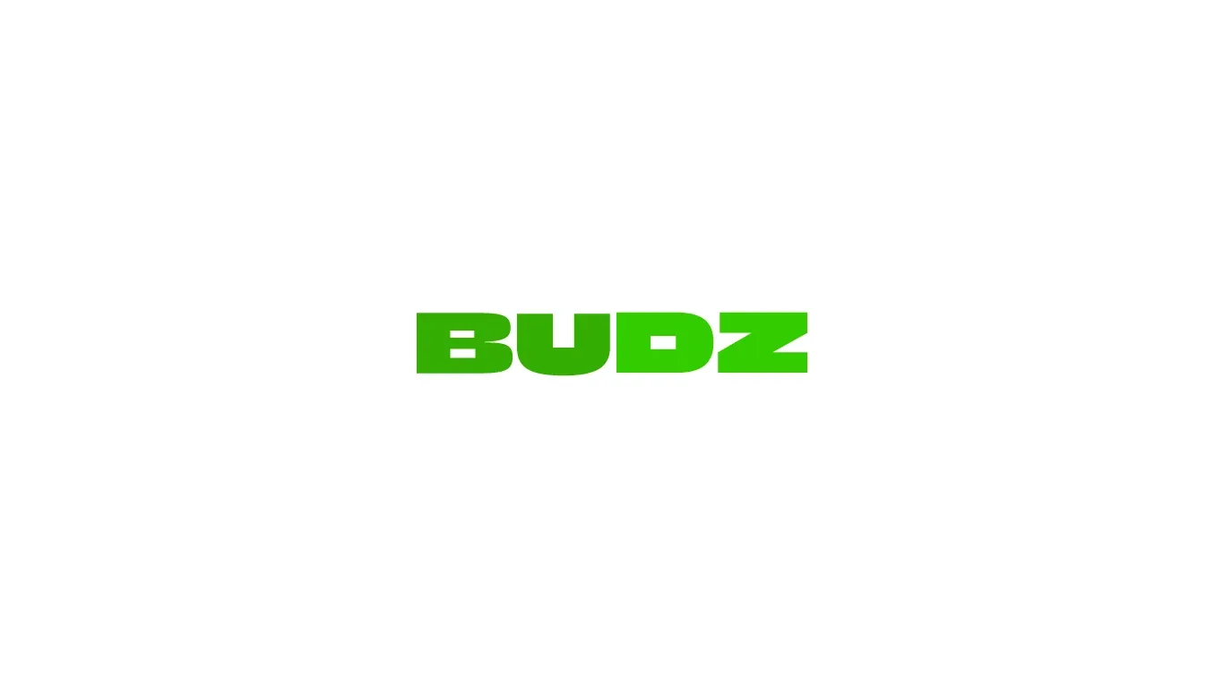 Two-tone green Budz wordmark on white
