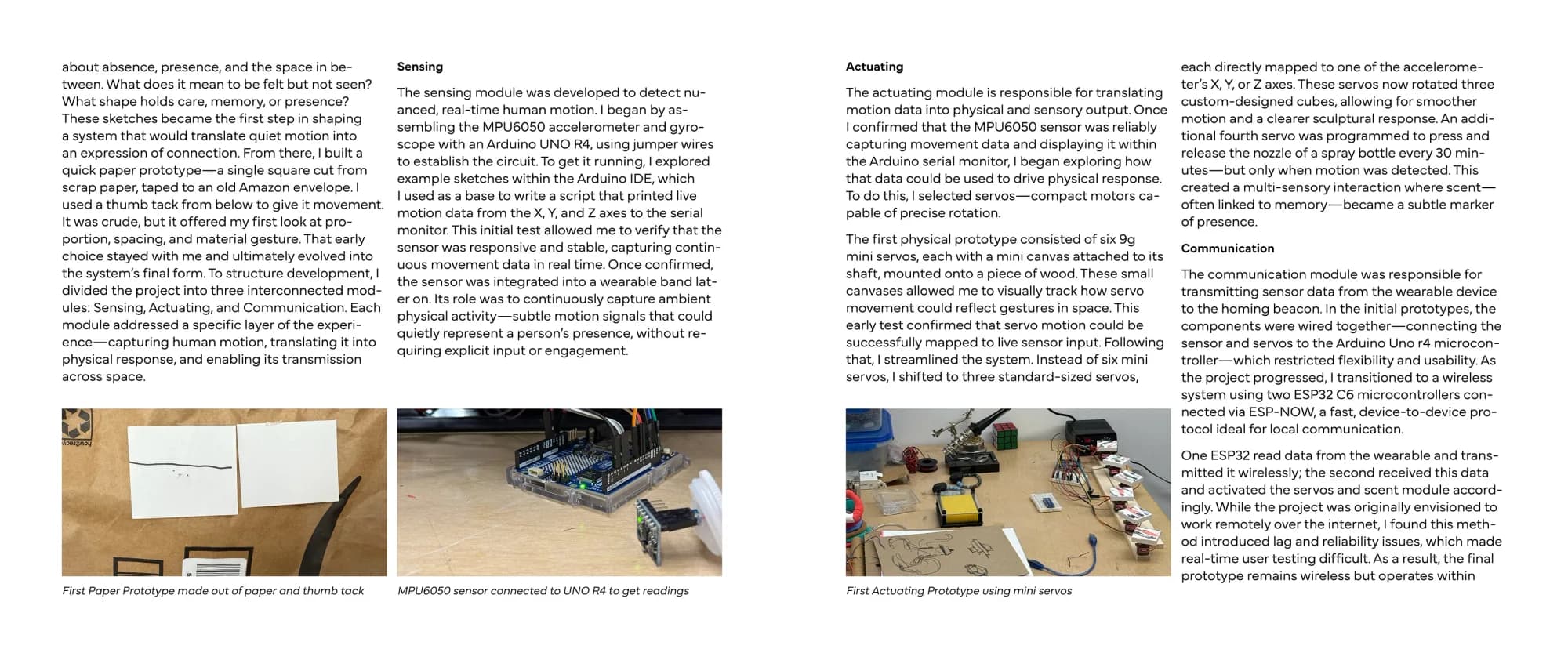 Process spread with paper prototypes and early wiring