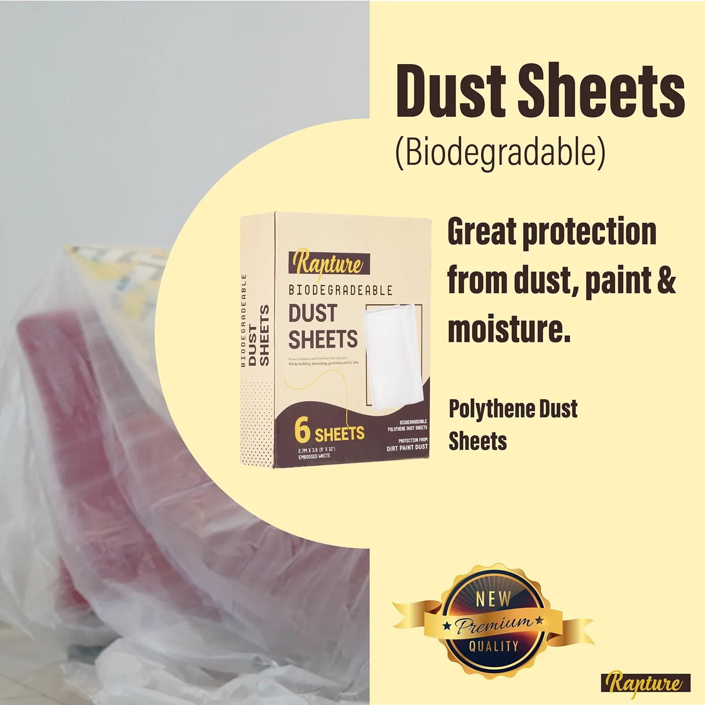 Listing image: protection from dust, paint and moisture
