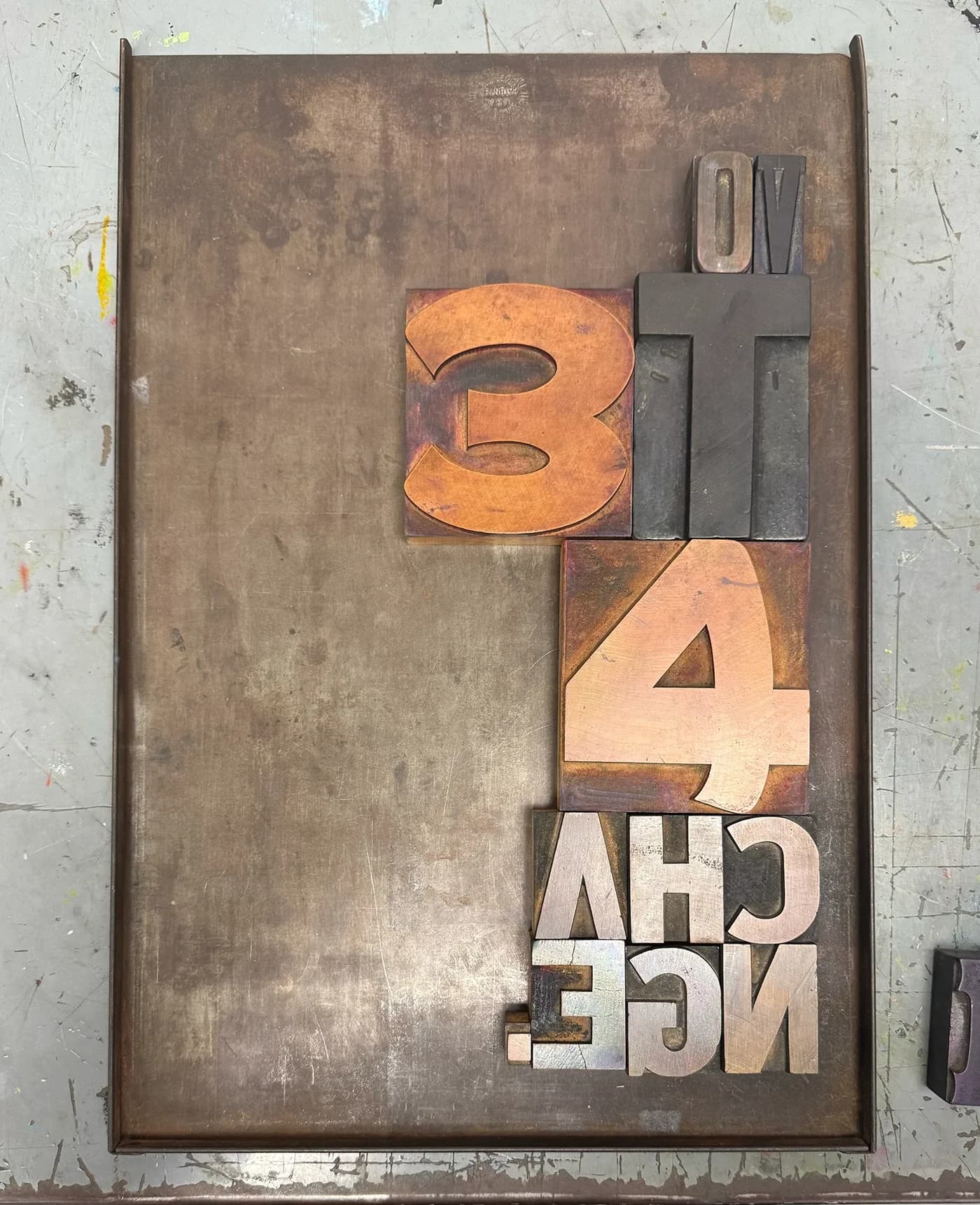 Wood type composed to read Vote 4 Change