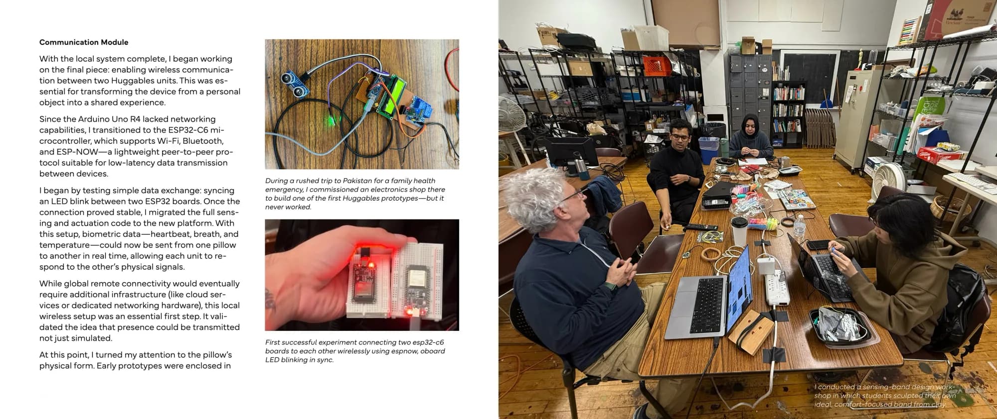 Actuation module spread with photos of a workshop session