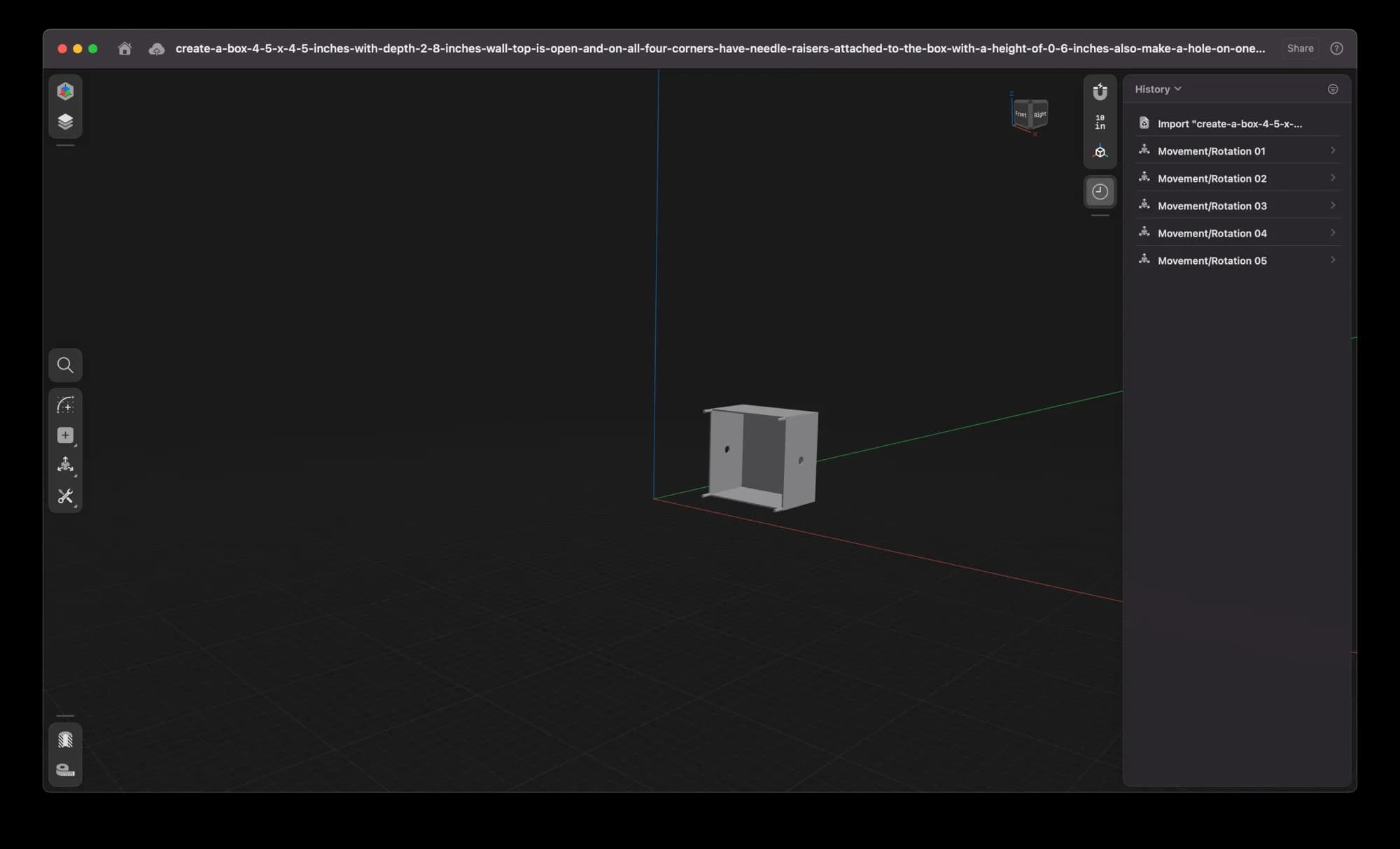 Shapr3D model of the enclosure box