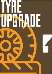 Tyre Upgrade card with an orange tire icon on brown