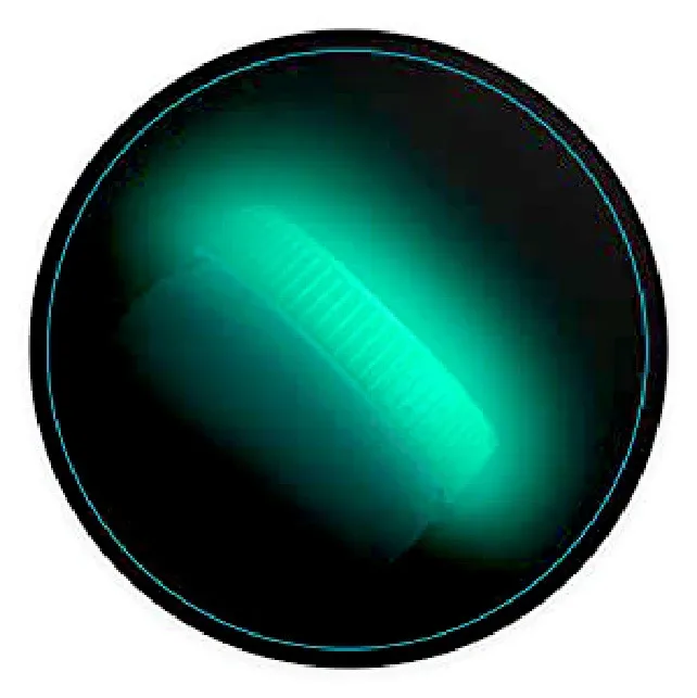 Glowing green cap in the dark