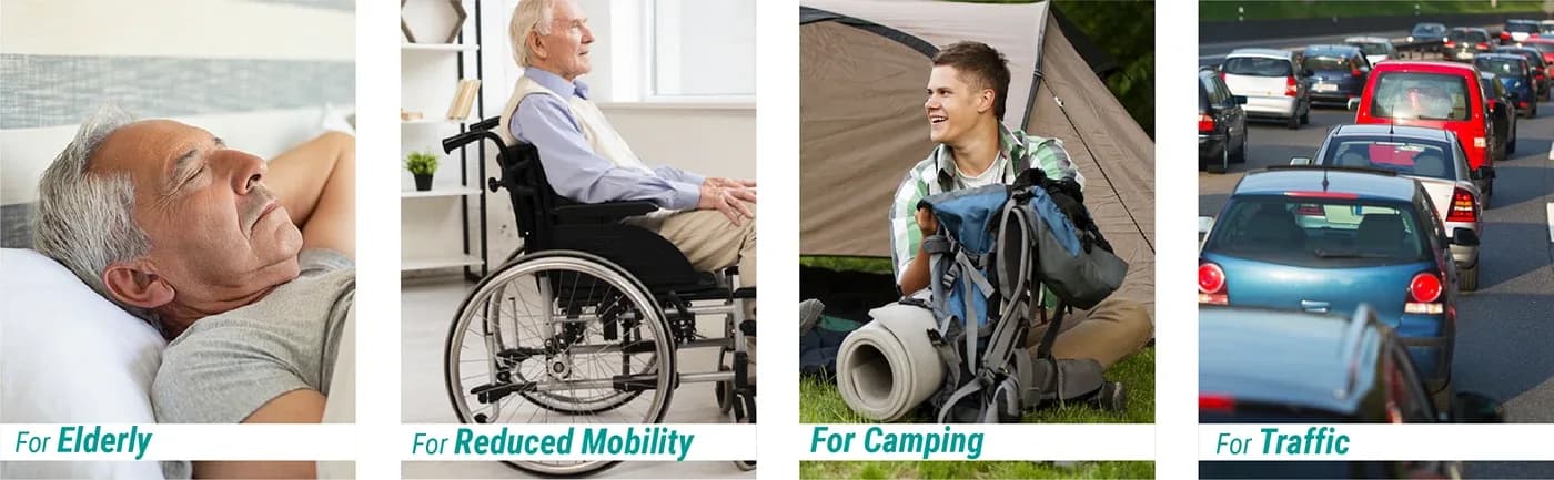 Footer strip: for elderly, reduced mobility, camping, traffic