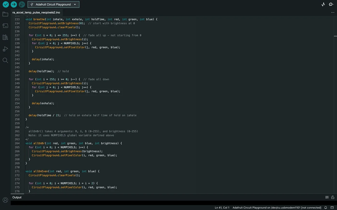 Arduino code with hold and pulse LED routines