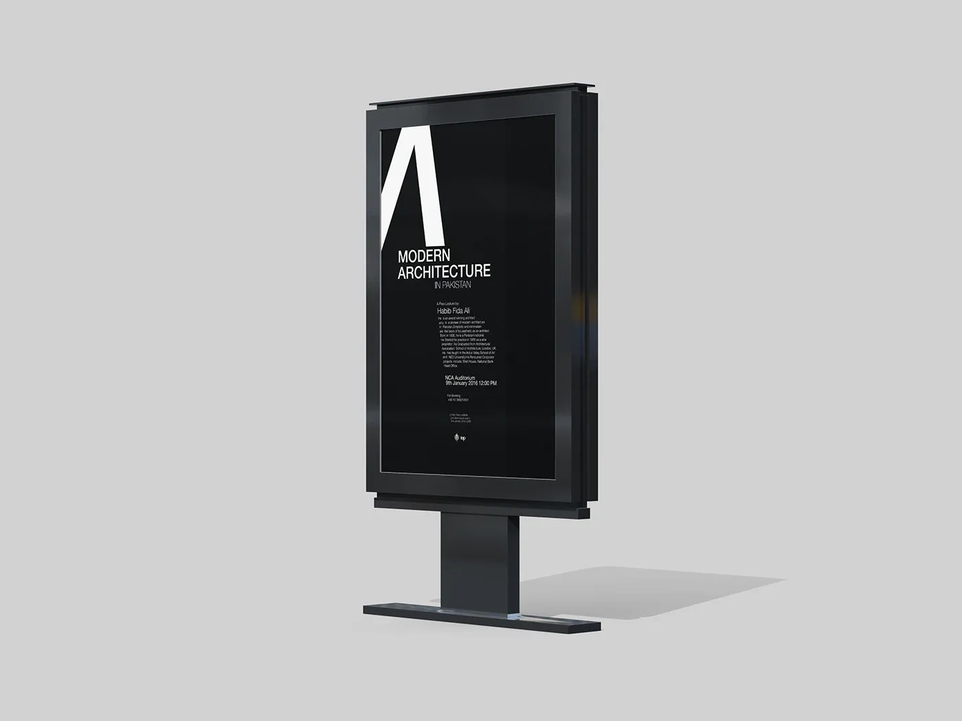 Alternate poster version with a cropped white A on a display stand