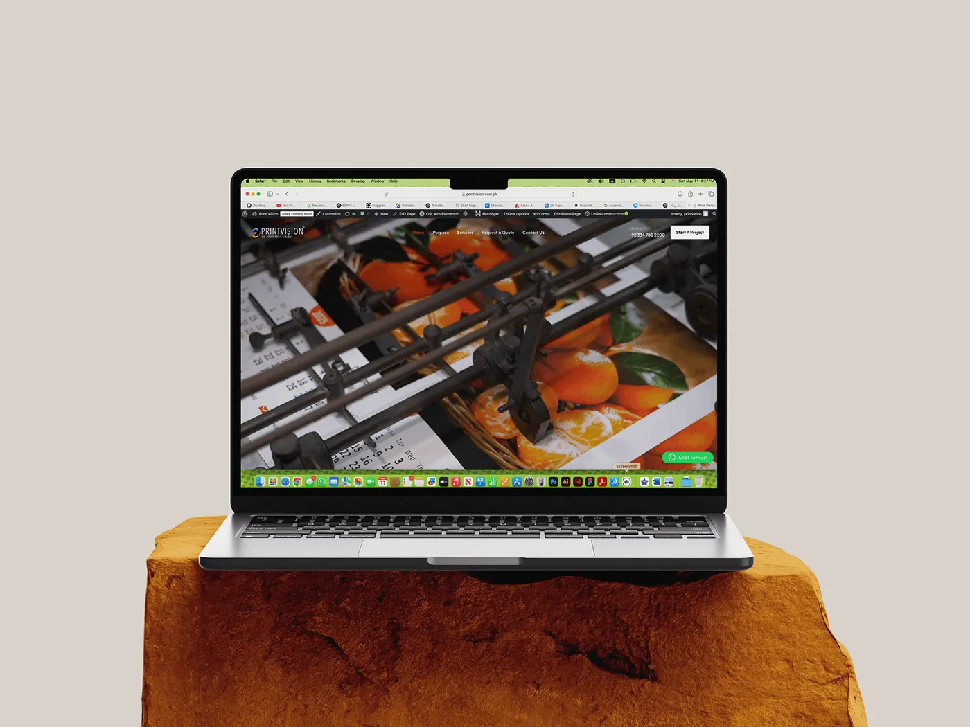 A product page shown on a laptop