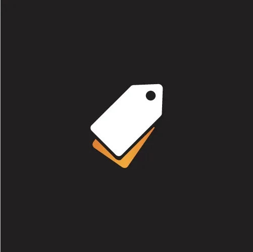 White price tag layered over an orange tag