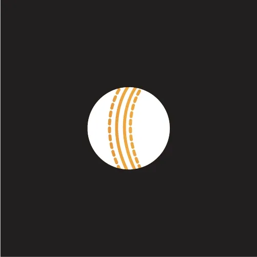 White cricket ball with orange seam lines