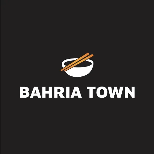 Bowl and chopsticks mark above the words "Bahria Town"