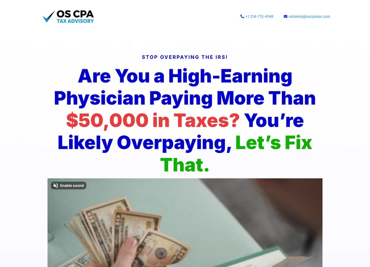 OSCPA Tax Strategy website, home page