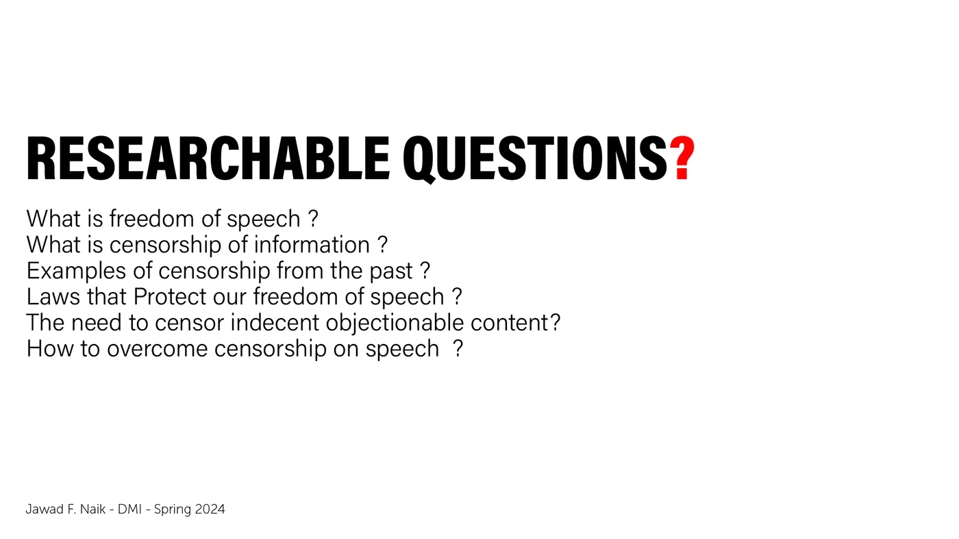 Case study page listing researchable questions