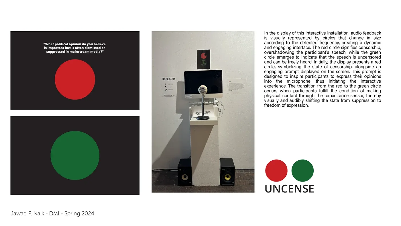 Case study page showing red and green screen states and the installation