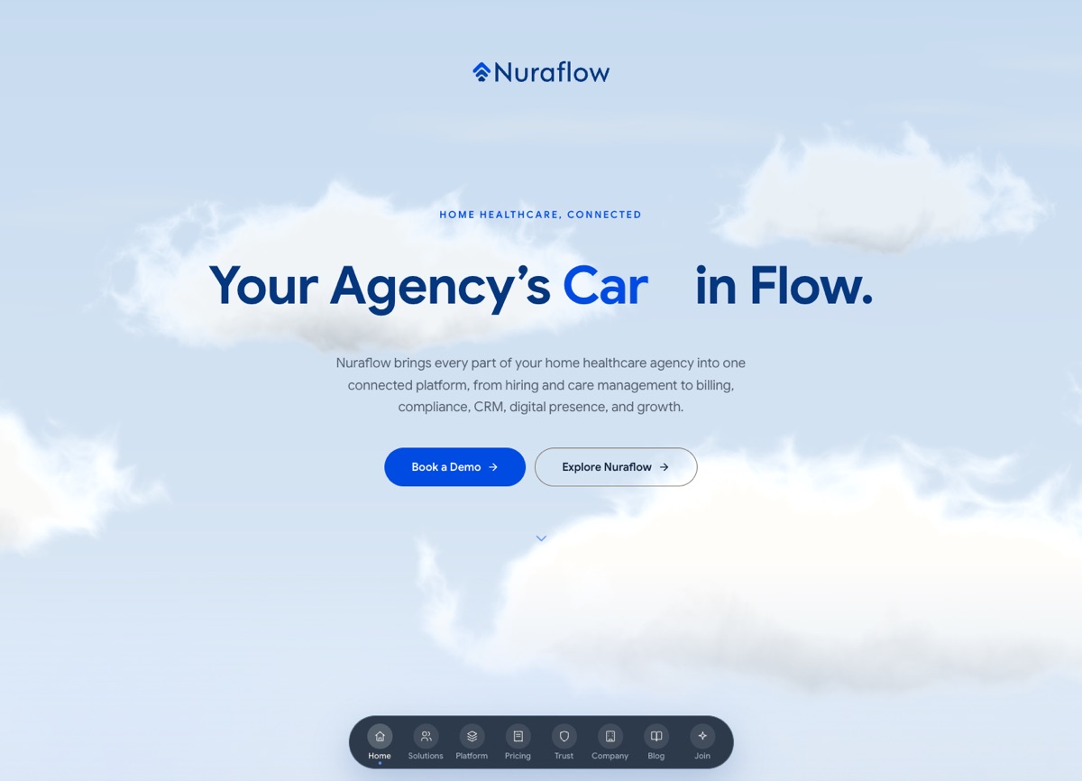 Nuraflow website, designed and built by Jawad Farooq Naik