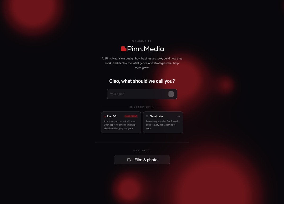 Pinn.Media website, designed and built by Jawad Farooq Naik